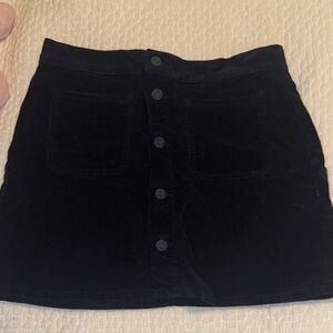 MOTHER Navy Button-Front Mini Skirt